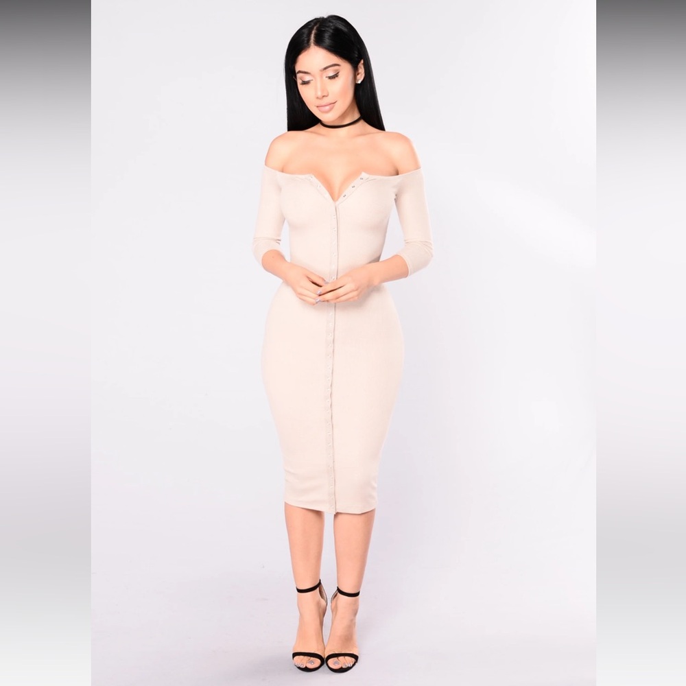 Cream midi dress